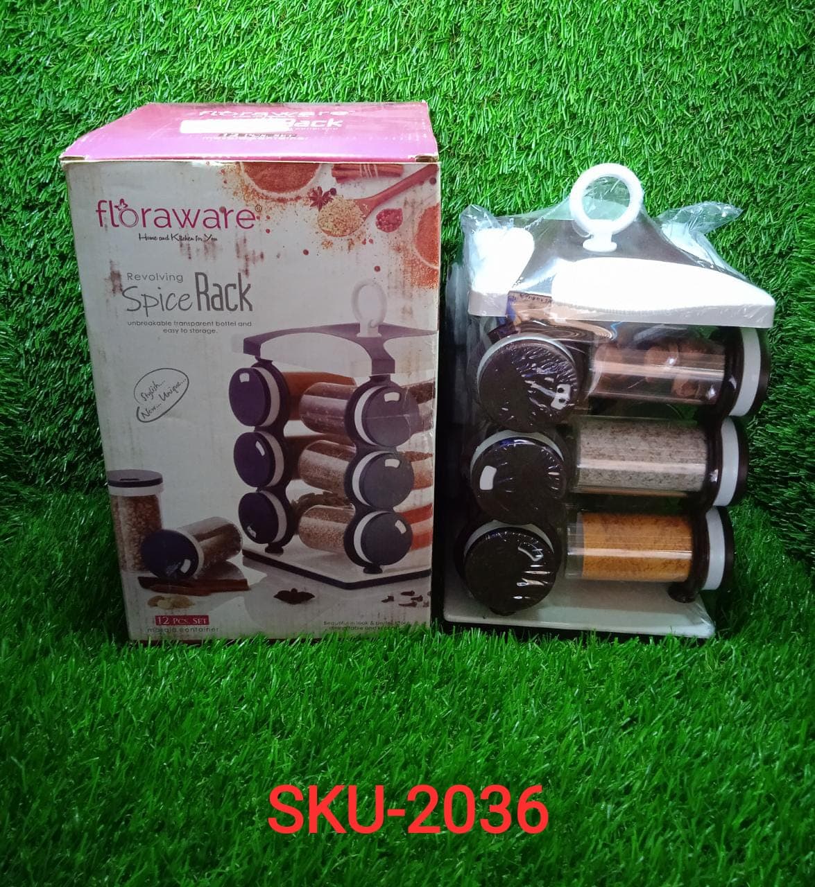 Spice jar Set - Food Grade Plastic 12pcs Spice jar (Brown Box) thumbnail 12