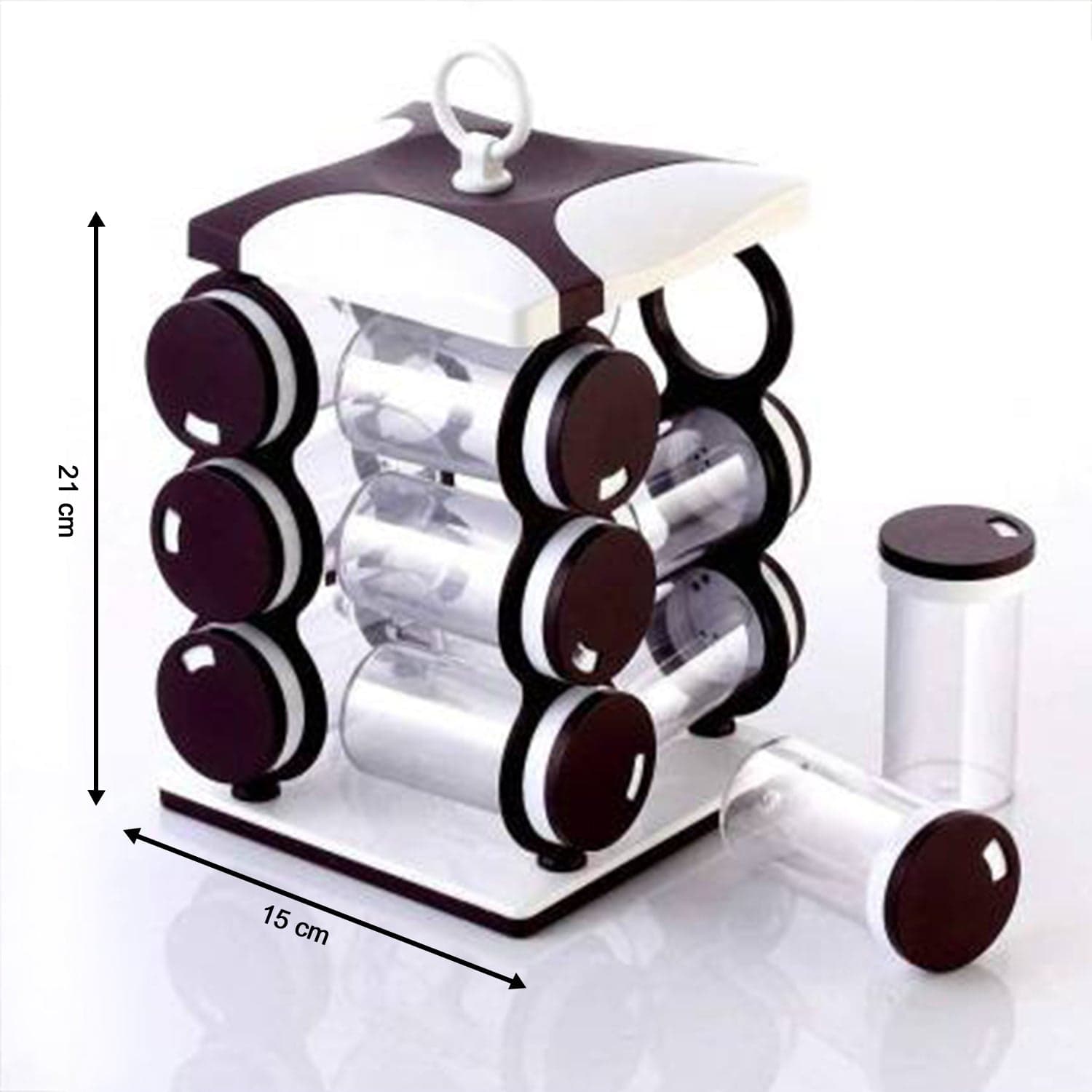 Spice jar Set - Food Grade Plastic 12pcs Spice jar (Brown Box) thumbnail 8