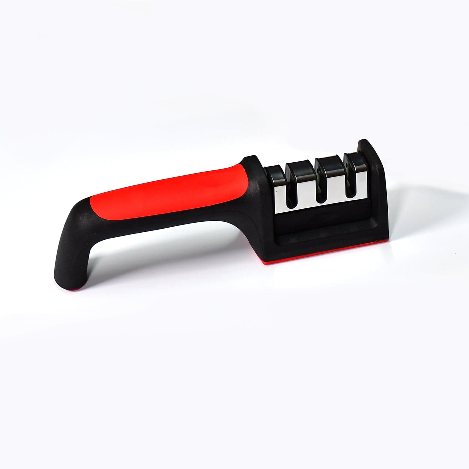 Manual Red & Black Knife Sharpener 3 Stage Sharpening Tool for Ceramic Knife and Steel Knives. thumbnail 4