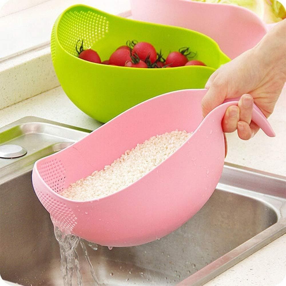 Plastic Rice Bowl / Food Strainer Thick Drain Basket With Handle For Rice ID-2068 thumbnail 3