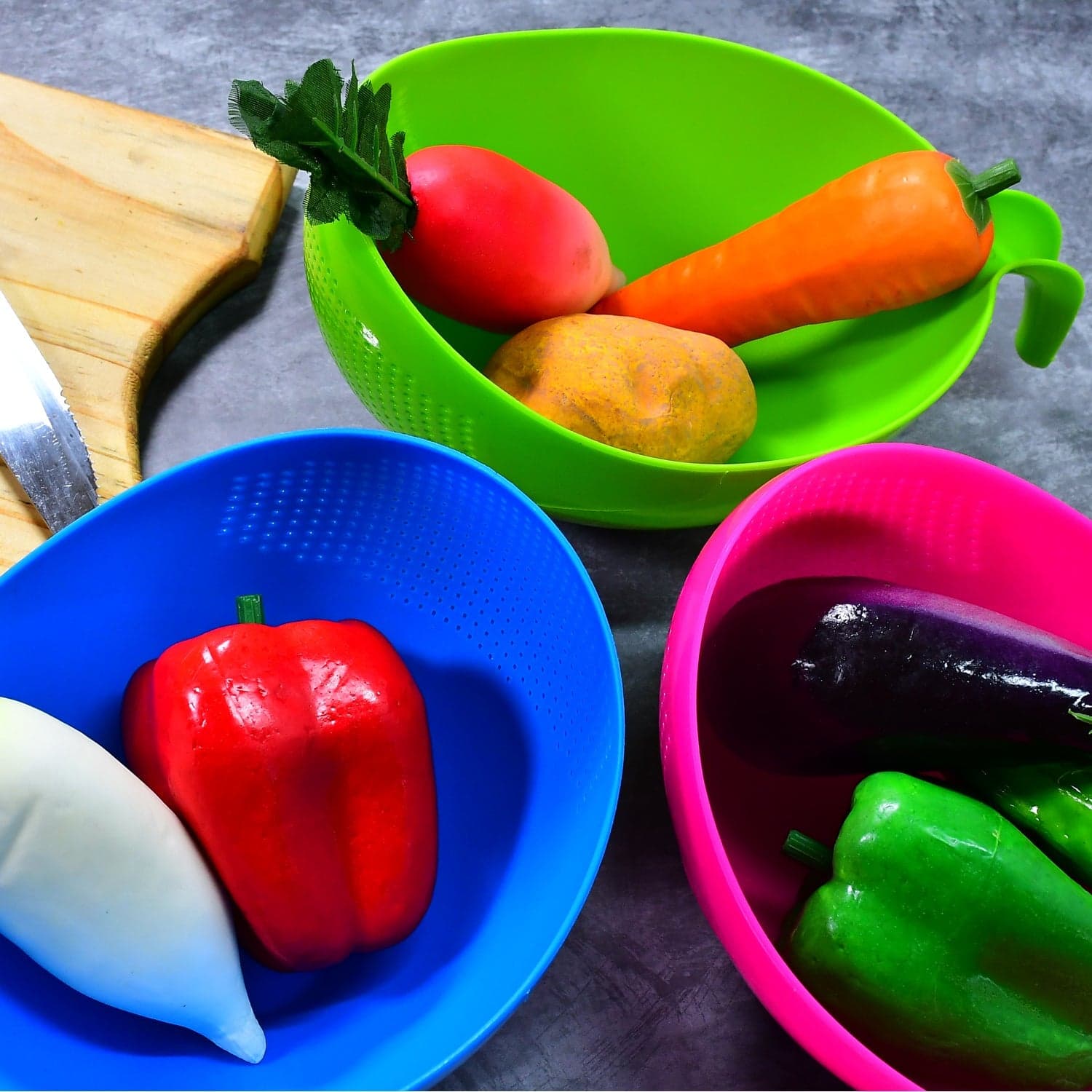 Plastic Rice Bowl / Food Strainer Thick Drain Basket With Handle For Rice ID-2068 thumbnail 7