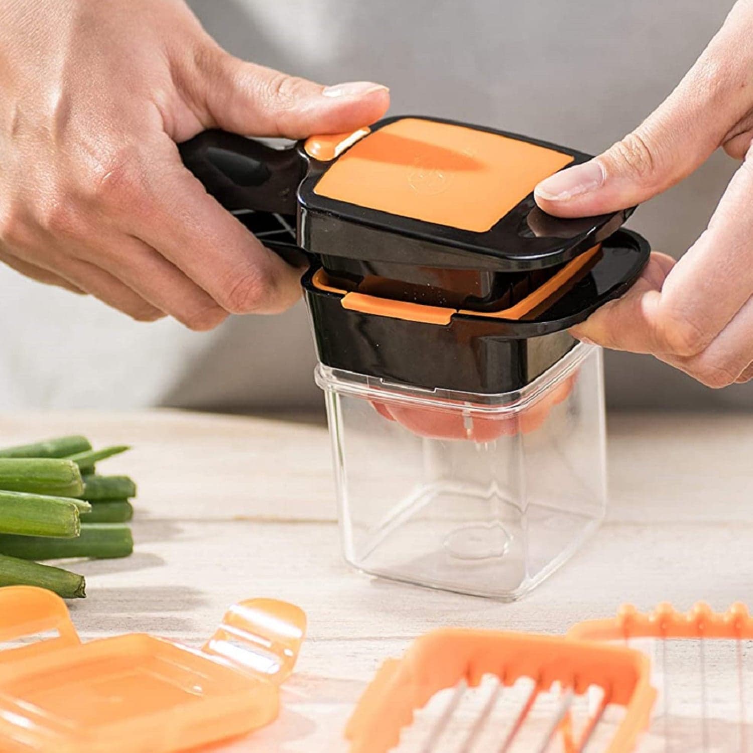 5 In 1 Nicer Dicer used for cutting and shredding of various types of food stuff in all kitchen purposes. thumbnail 6