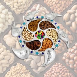 Multipurpose 7 Compartment Dry Fruit Serving Rotating Tray 