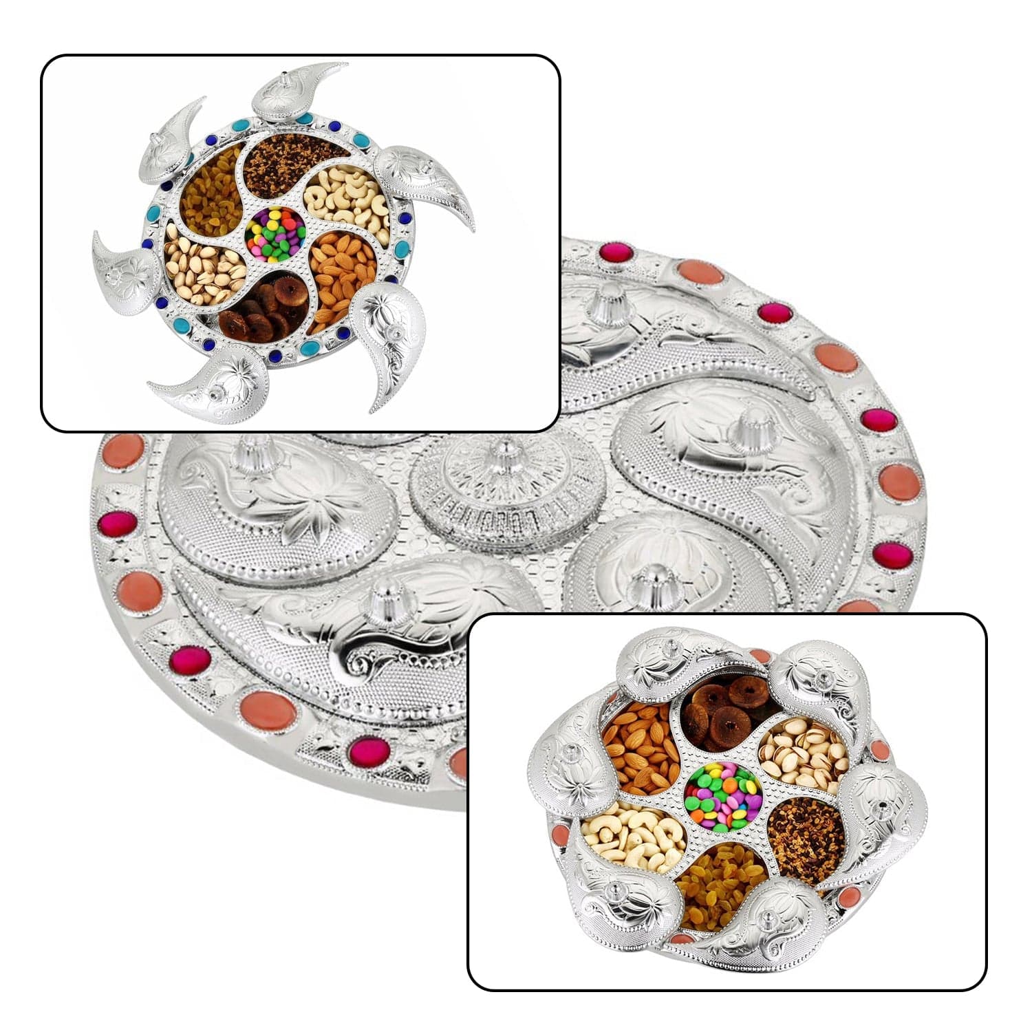 Multipurpose 7 Compartment Dry Fruit Serving Rotating Tray  thumbnail 6