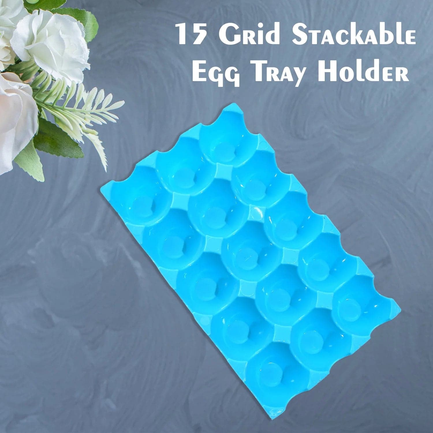 15 Cavity Plastic Egg Tray Egg Trays for Storage with 15 Eggs Holder (4 Pc Set) thumbnail 7