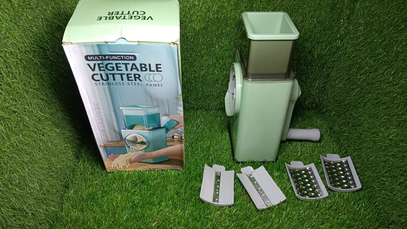 Vegetable Shredder Round Mandolin Slicer, Grater, Shredder Salad Maker - Large Feed Port - Suction Base - Cutter For Vegetable, Fruit, Cookie. thumbnail 10