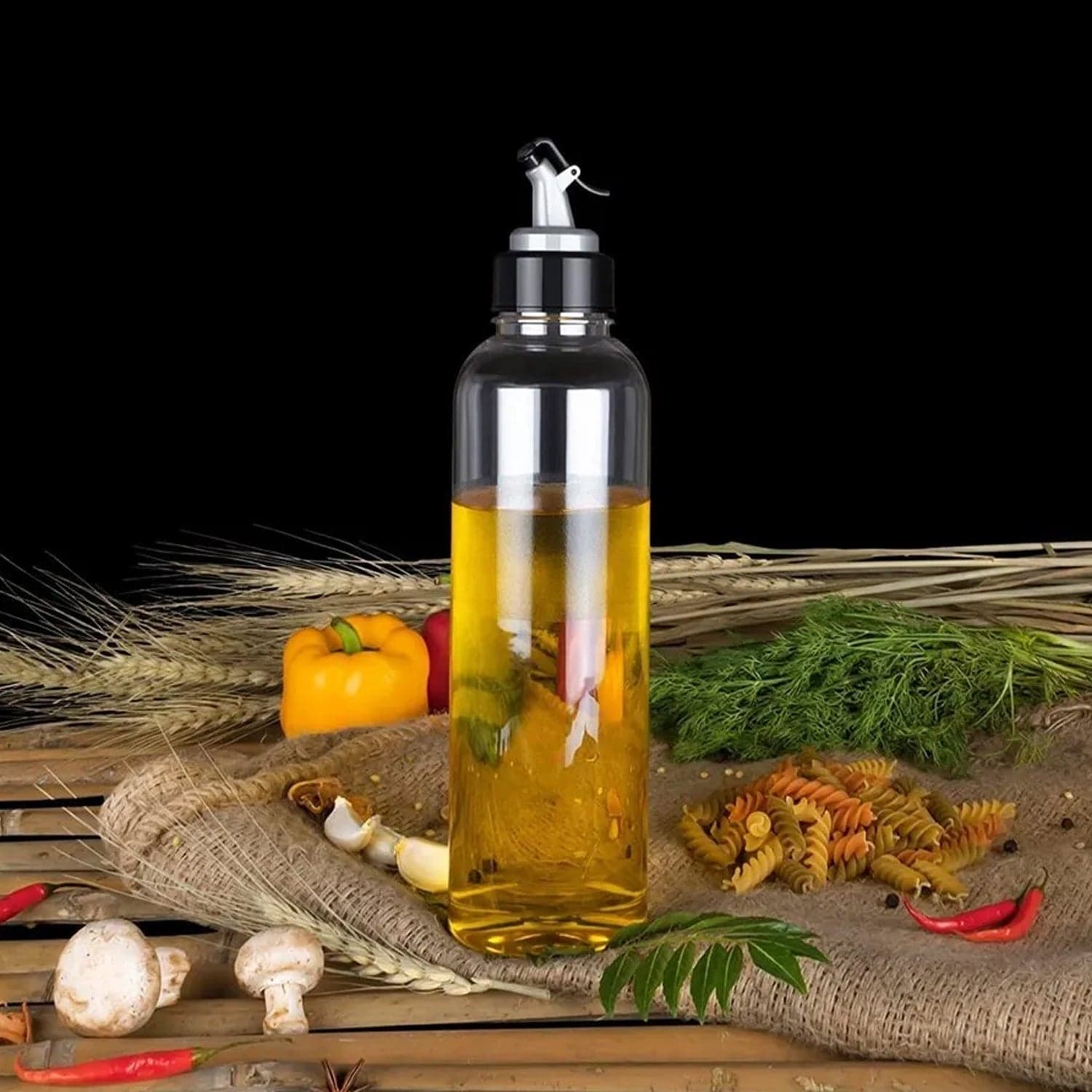 1L Oil Dispenser with Lid & Drip-Free Spout (Plastic) thumbnail 1