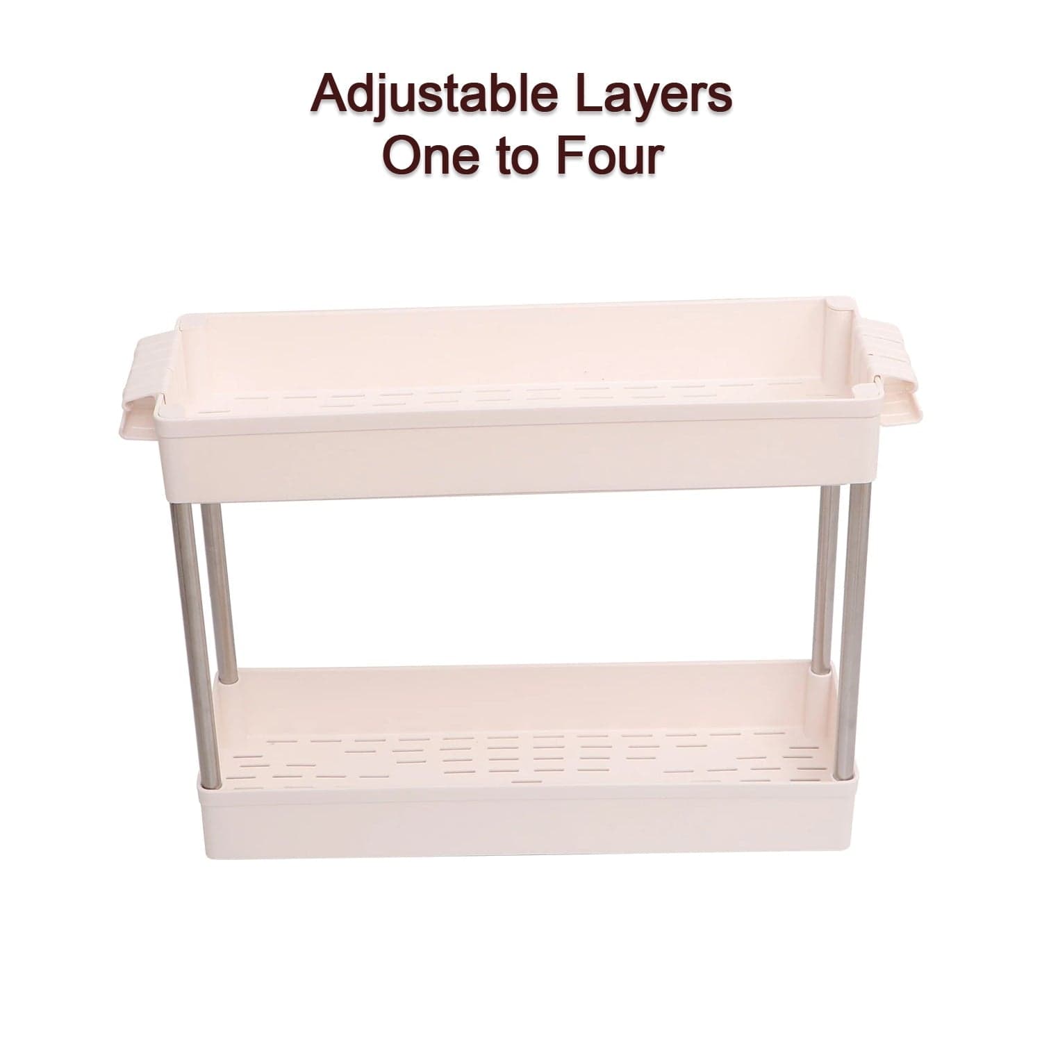 Plastic 4 layer folding trolly Storage Organizer for Kitchen Storage Rack Shelf Trolley Rack with Caster Wheels (4 LAYER) thumbnail 6