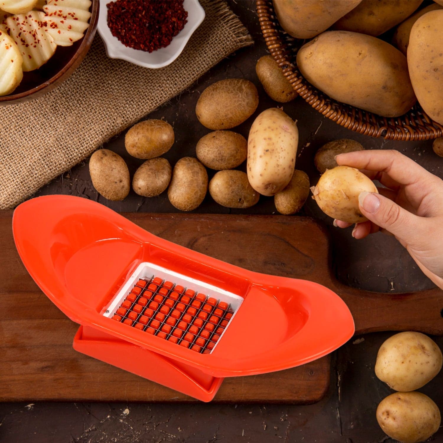 French Fry Fries Cutter Peeler Potato Chip Vegetable Slicer Cooking Tools Finger Chips Cutter thumbnail 1
