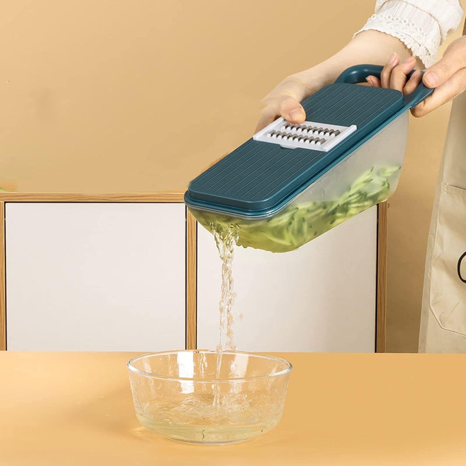 Multifunctional Vegetable Slicer Cutter Onion and Potato Slicer cutter with 6blades and 1 peeler thumbnail 1