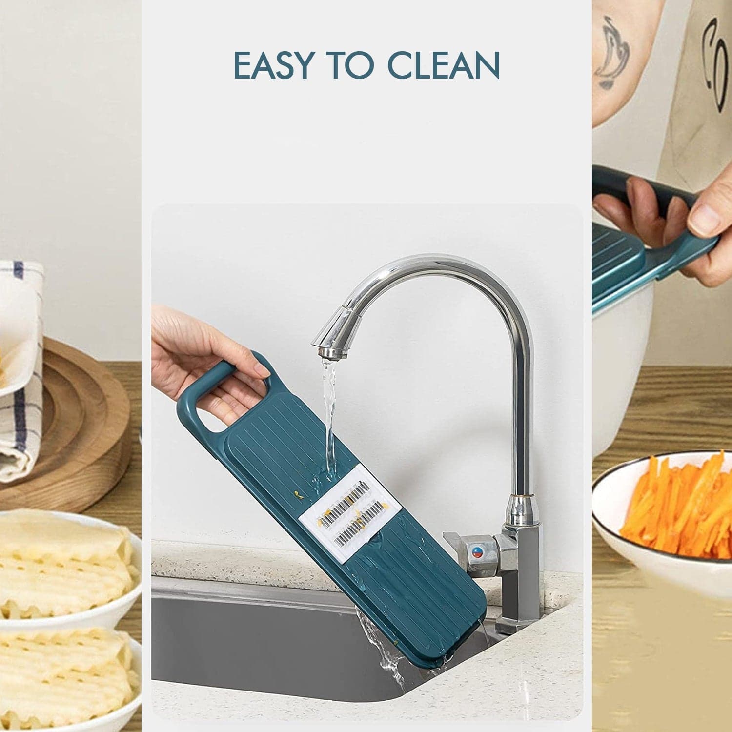 Multifunctional Vegetable Slicer Cutter Onion and Potato Slicer cutter with 6blades and 1 peeler thumbnail 3