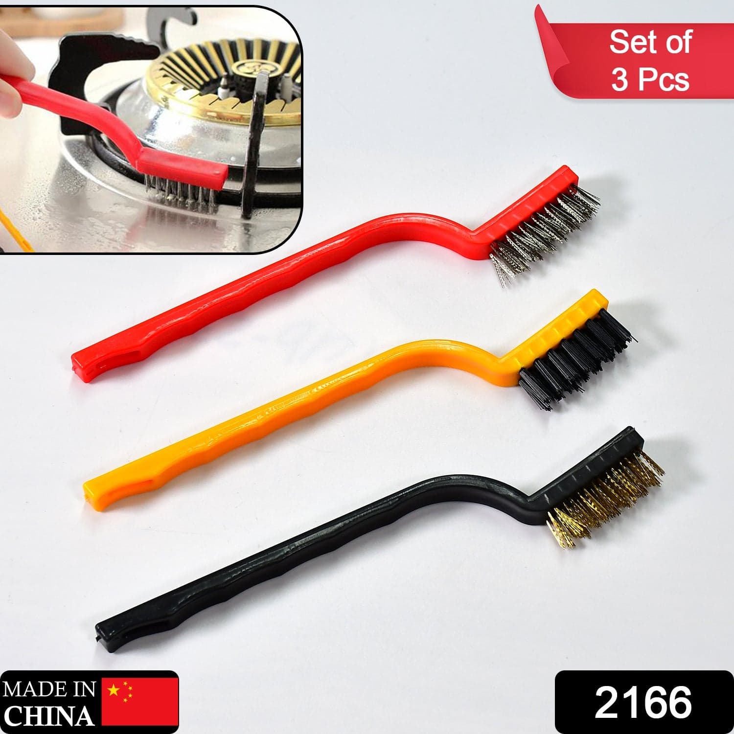 3-Piece Mini Wire Brush Set: Tackle Tough Cleaning Jobs (Multi-Material) thumbnail 3