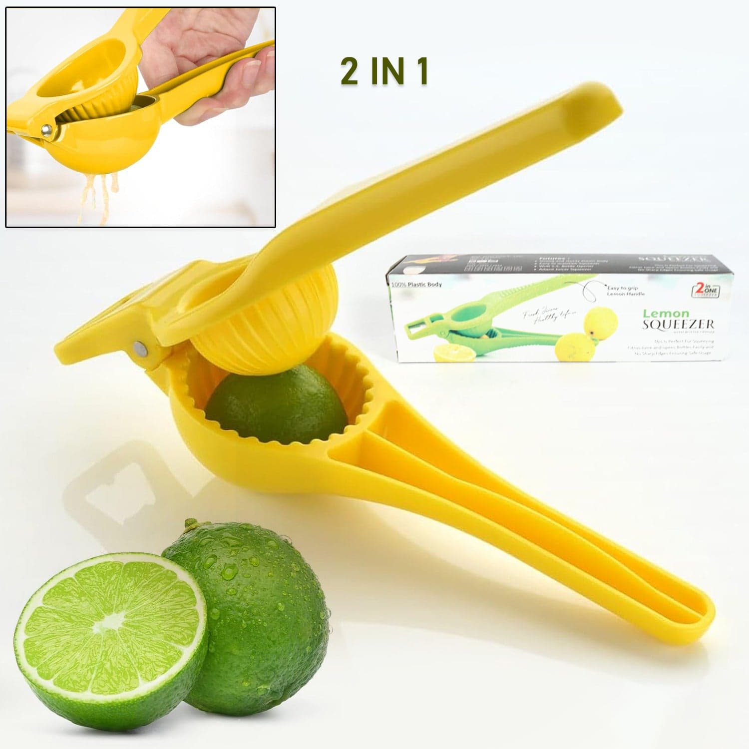 Kitchen 2 in 1 Unbreakable Lemon Squeezer and Bottle Opener (1 Pc) thumbnail 1