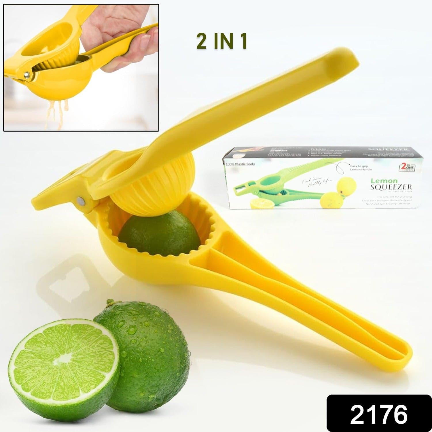 Kitchen 2 in 1 Unbreakable Lemon Squeezer and Bottle Opener (1 Pc) thumbnail 2