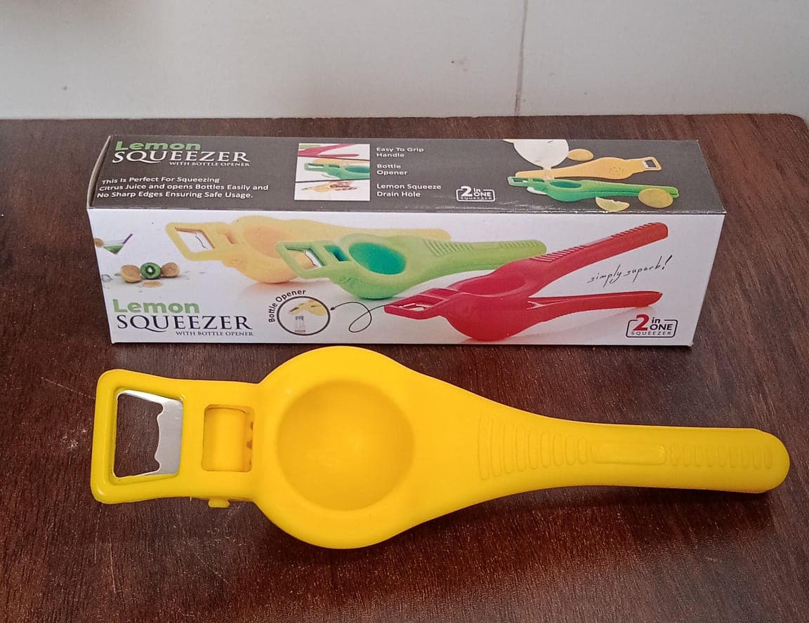 Kitchen 2 in 1 Unbreakable Lemon Squeezer and Bottle Opener (1 Pc) thumbnail 8