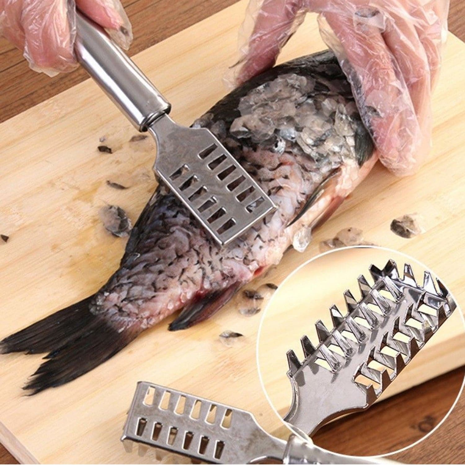 Stainless Steel Fish Scale Remover Scraper of Sawtooth Kitchen Tool thumbnail 1
