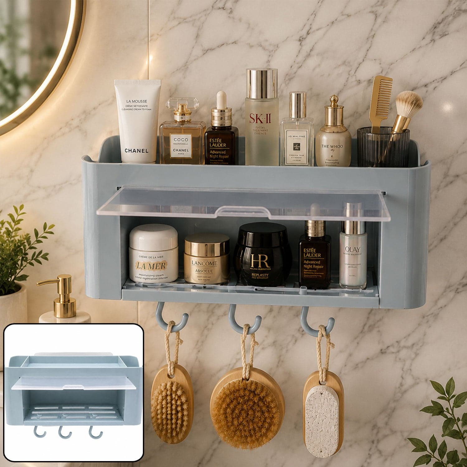 Wall Mounted Storage Organizer Shelf the Space-Saving Bathroom & Kitchen Solution thumbnail 1