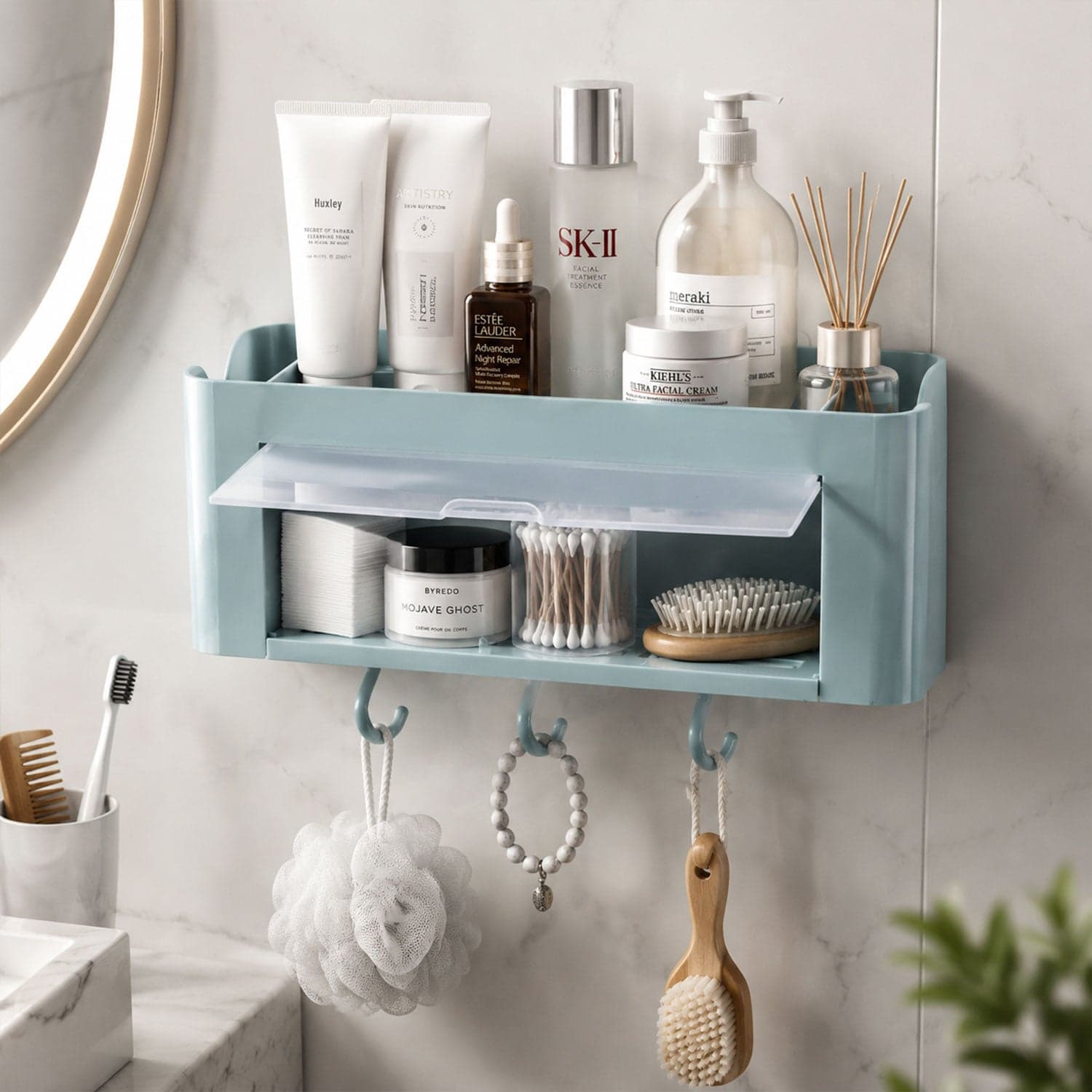Wall Mounted Storage Organizer Shelf the Space-Saving Bathroom & Kitchen Solution thumbnail 3