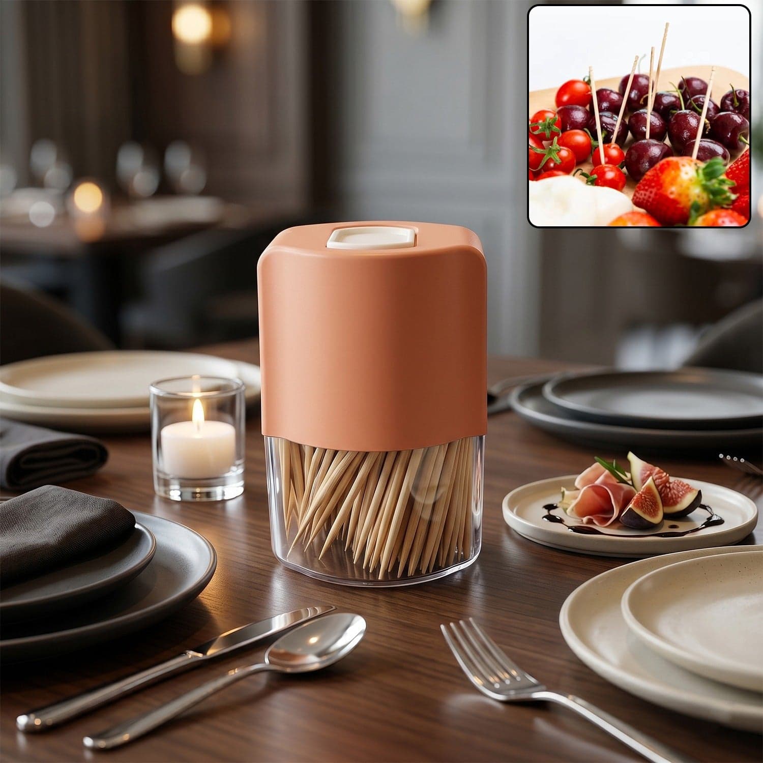 Toothpick Dispenser the Hygienic One-at-a-Time Pop-Up Design thumbnail 1