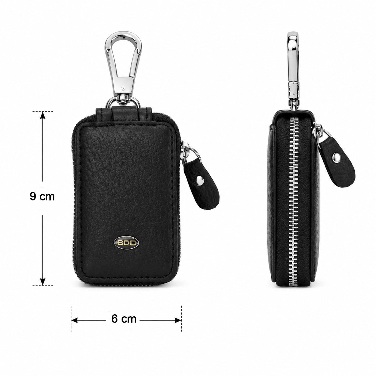 Car Key Case the Durable PU Leather with Zipper & Clip thumbnail 6