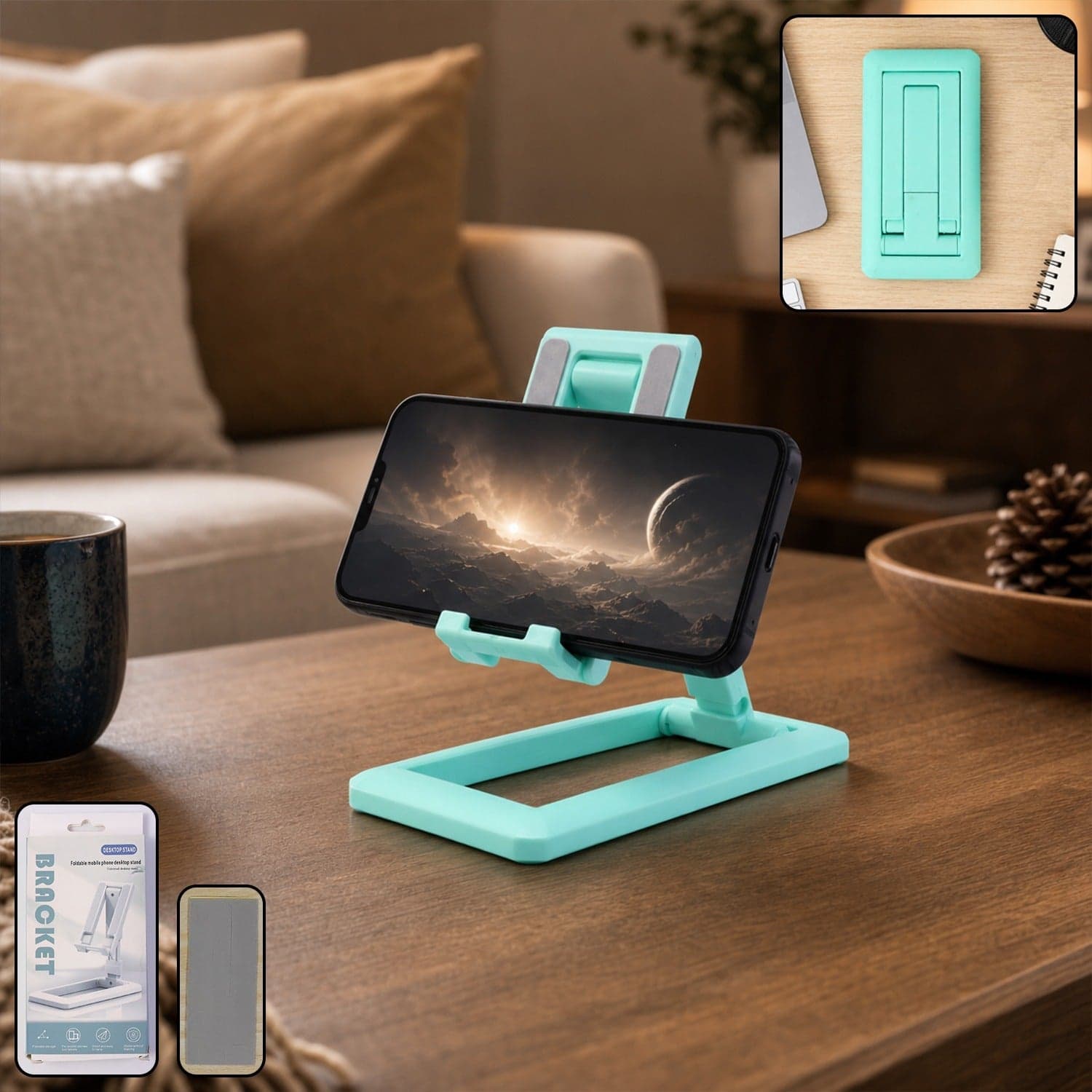 Foldable Mobile Phone Stand the Adjustable & Portable Desk Accessory thumbnail 1