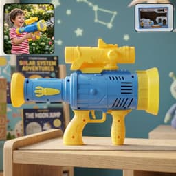 Automatic Bubble Gun the Rechargeable with Colorful Lights for Kids
