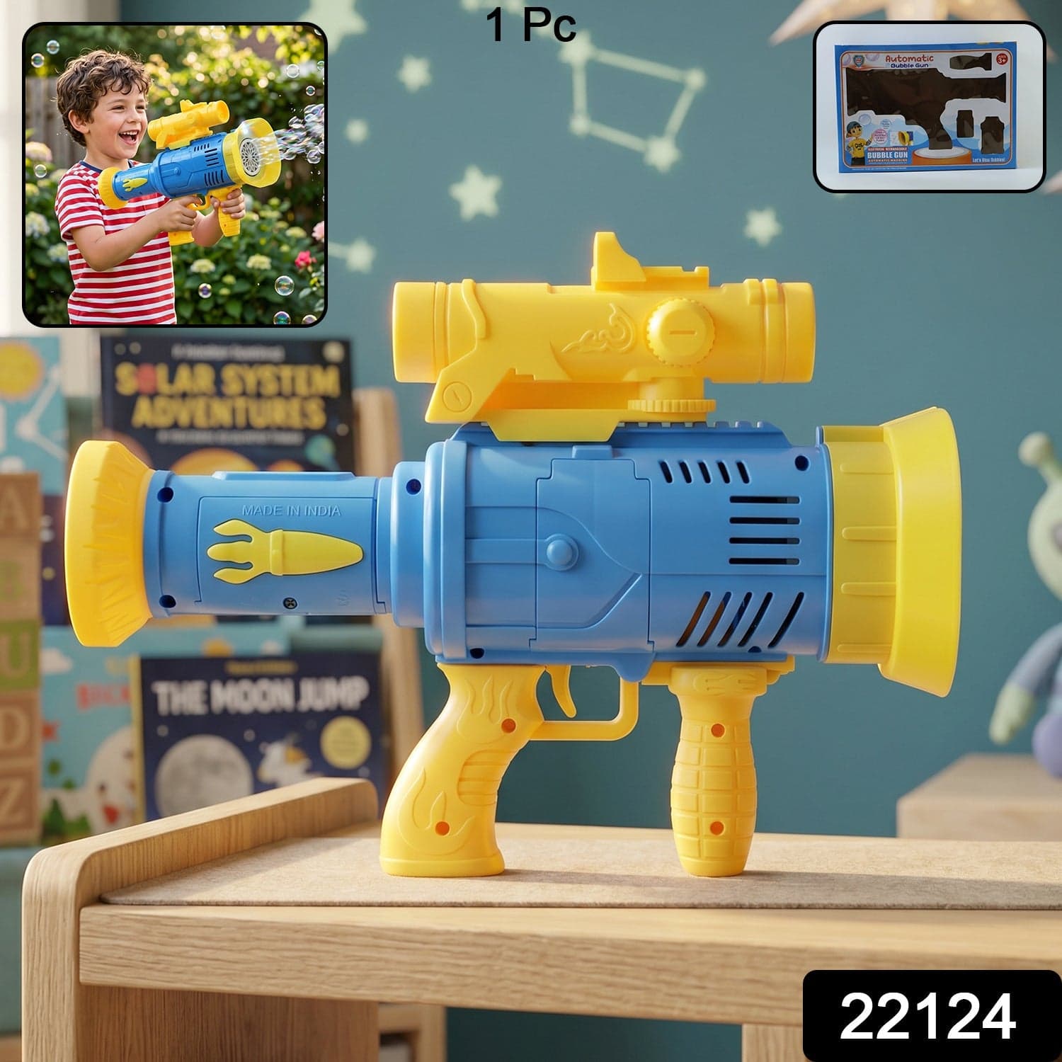 Automatic Bubble Gun the Rechargeable with Colorful Lights for Kids thumbnail 2