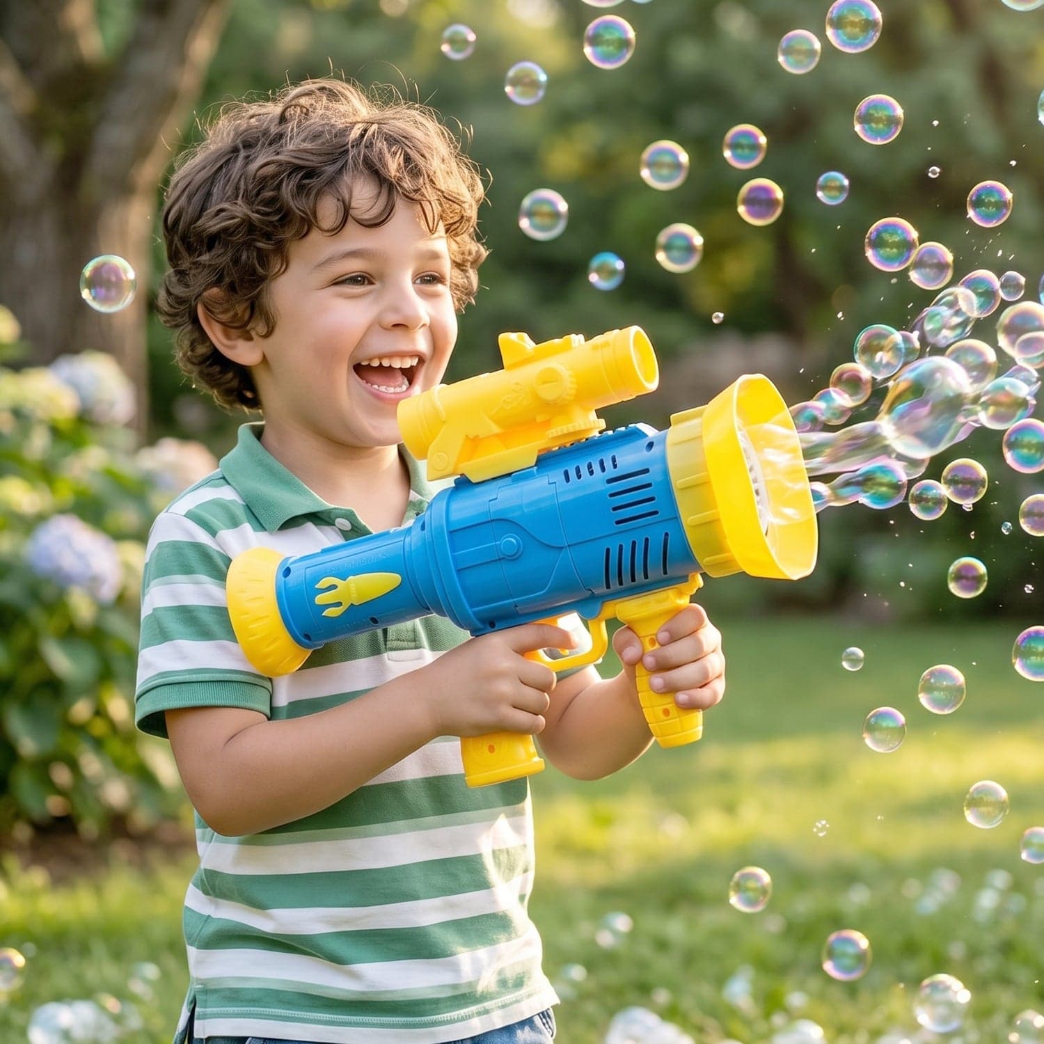 Automatic Bubble Gun the Rechargeable with Colorful Lights for Kids thumbnail 3