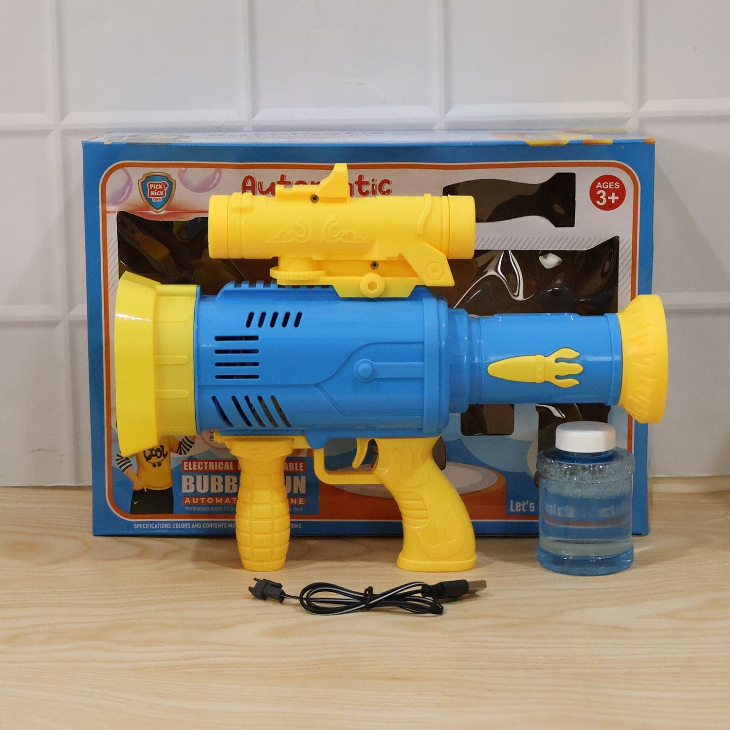 Automatic Bubble Gun the Rechargeable with Colorful Lights for Kids thumbnail 9