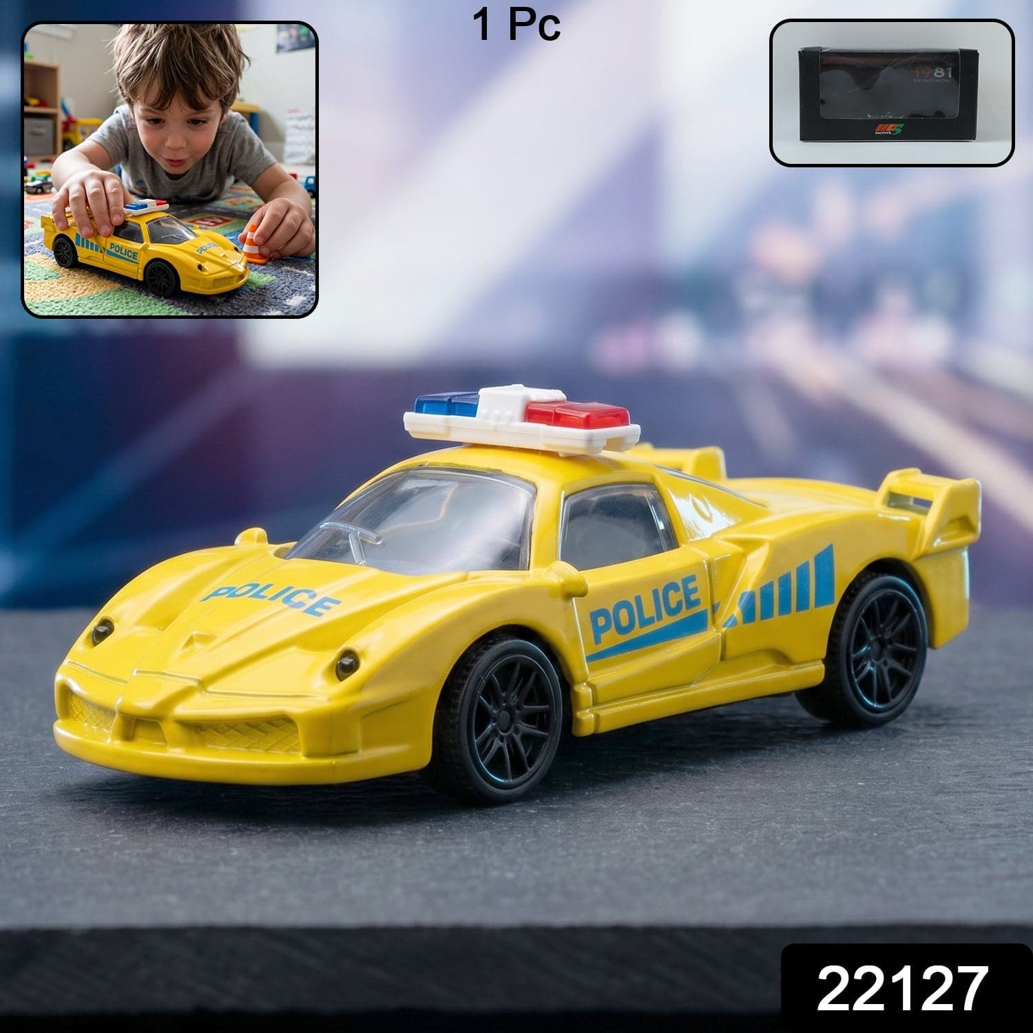Police Mini Toy Car the Realistic Pull-Back Friction Vehicle thumbnail 2