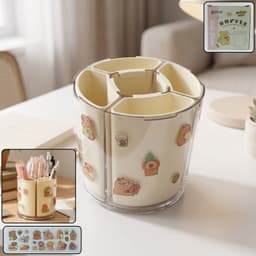 Rotating Desk Organizer the 5 Compartments with 360¡ Spin for Office & Home