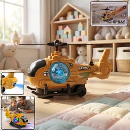 Military Spray Helicopter Toy the Lights, Music & Mist for Kids