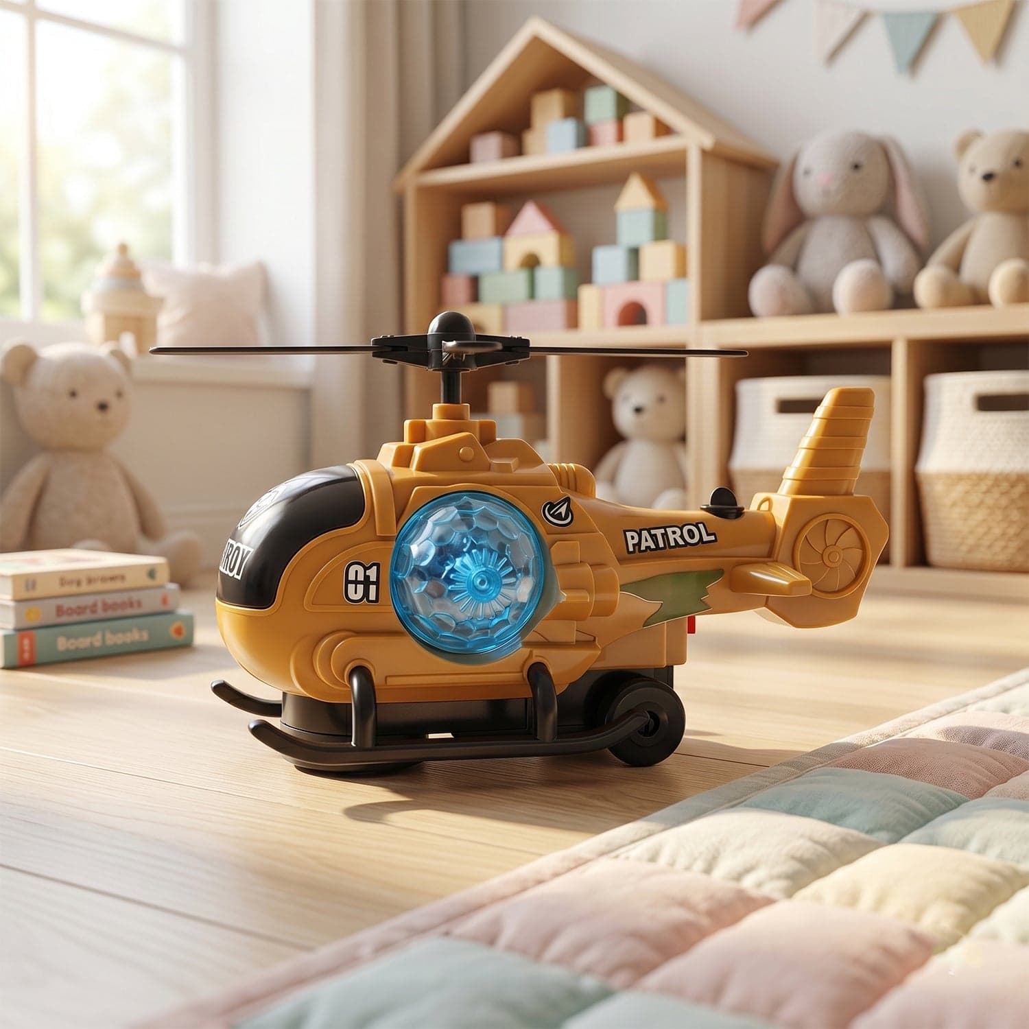 Military Spray Helicopter Toy the Lights, Music & Mist for Kids thumbnail 3