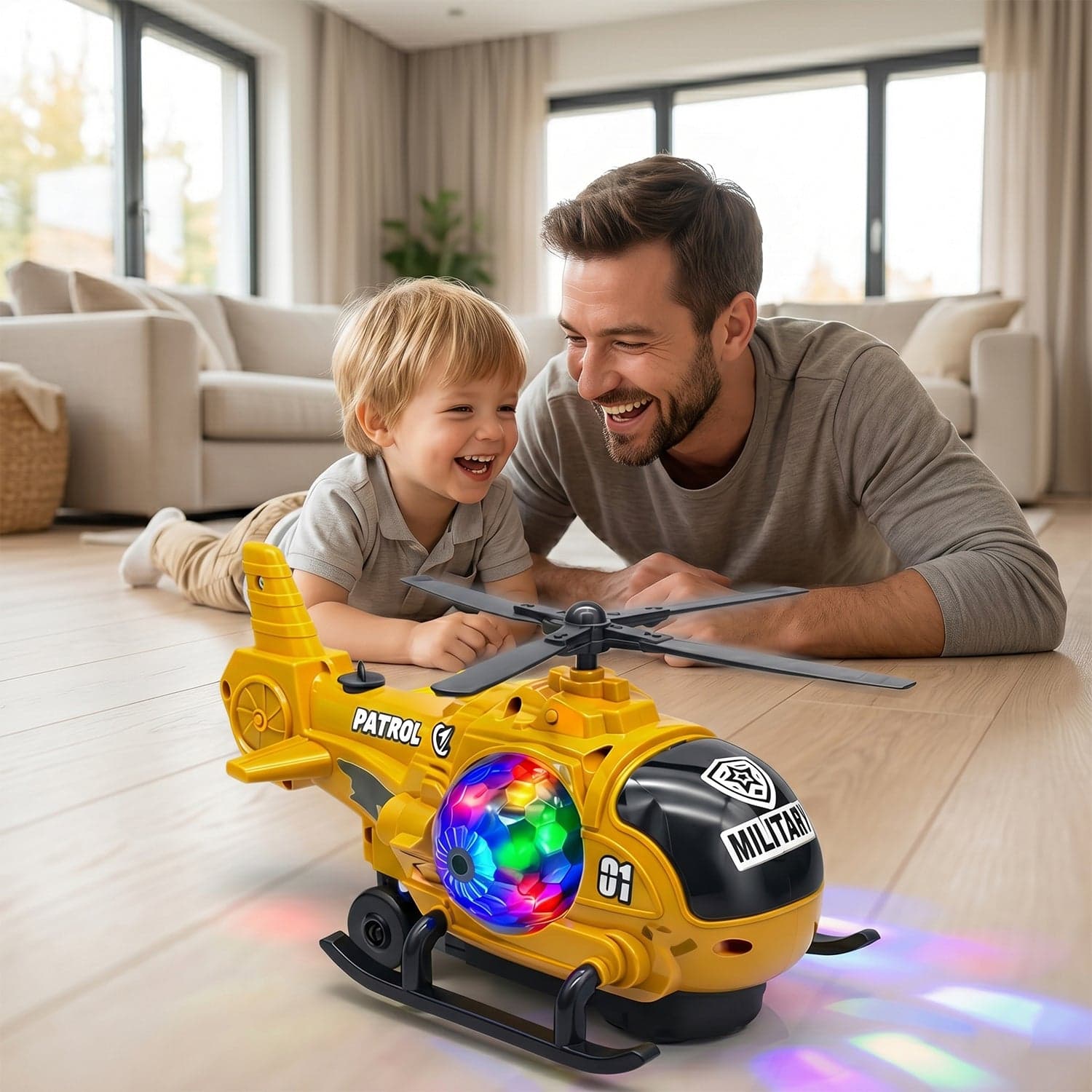Military Spray Helicopter Toy the Lights, Music & Mist for Kids thumbnail 7