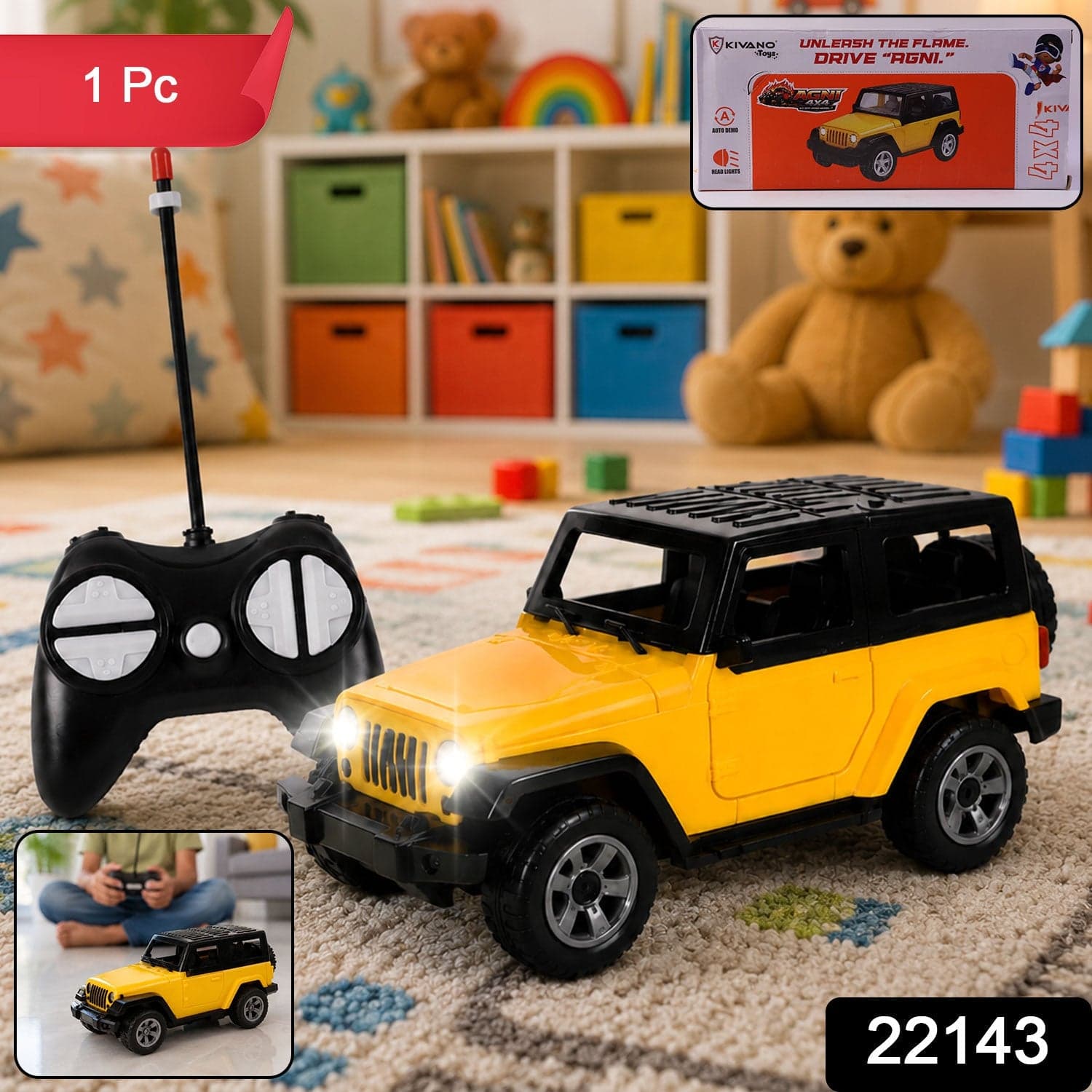 Remote Control 4x4 Off Road Jeep Toy Car the Rugged & Easy to Control thumbnail 2