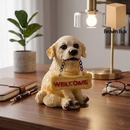 Dog Welcome Figurine the Charmingly Hand-Painted Home Decor
