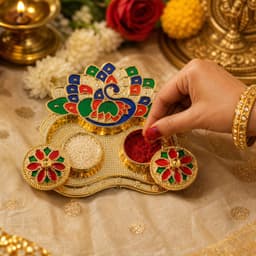 Peacock Shaped Kankavati the Traditional Puja Storage Box