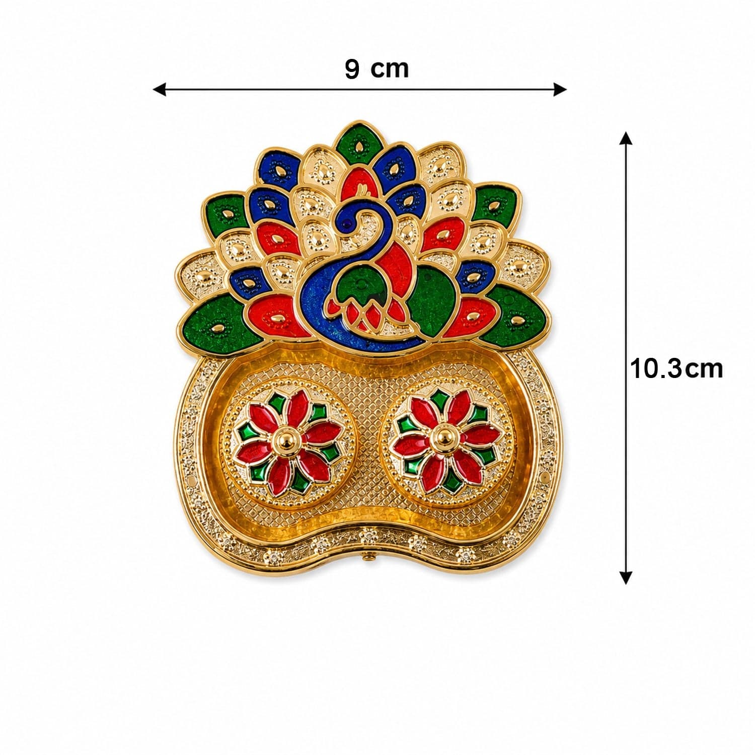 Peacock Shaped Kankavati the Traditional Puja Storage Box thumbnail 6