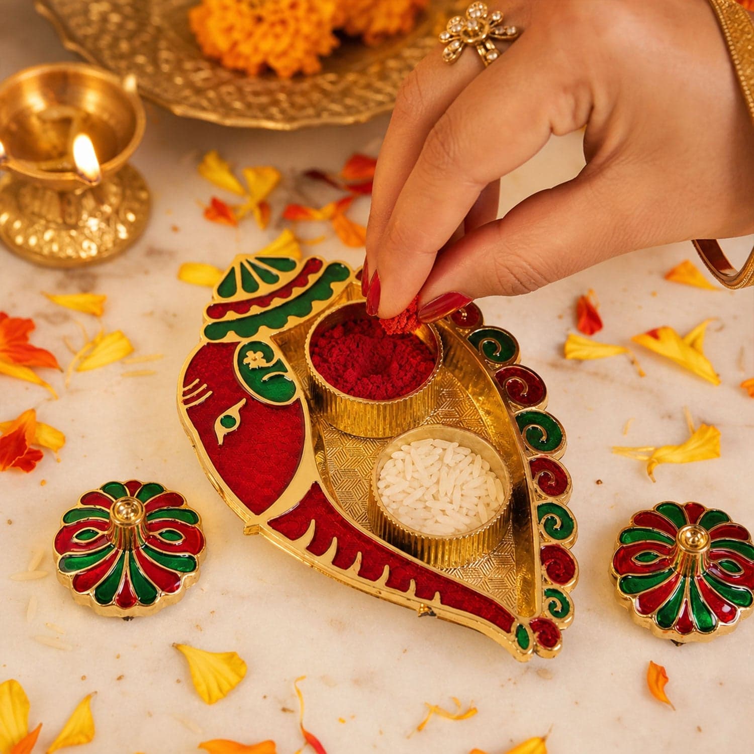 Kankavati Kumkum Holder the Elegant Traditional Puja Accessory thumbnail 3