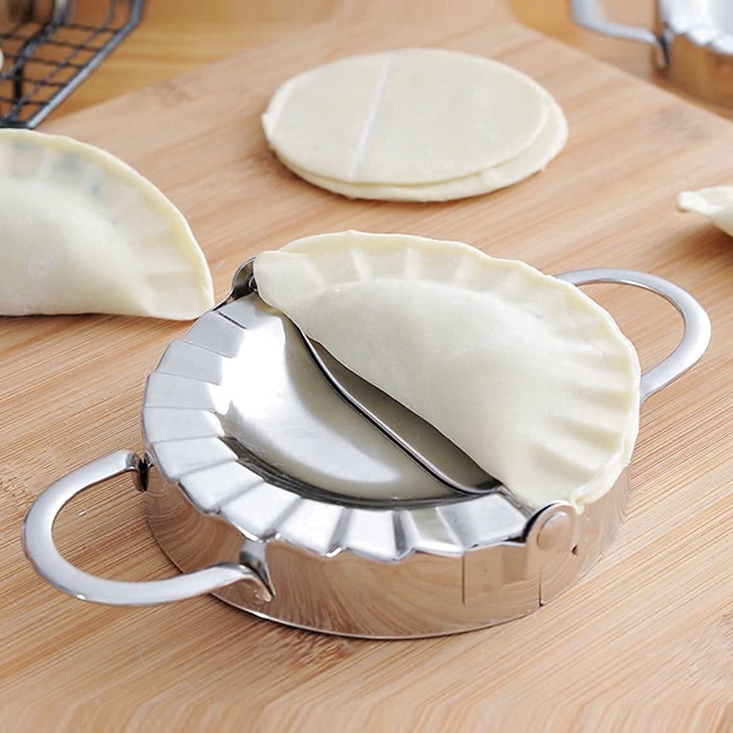 Stainless Steel Dumpling Maker, Dough Cutter Pie Mold Tool. thumbnail 6