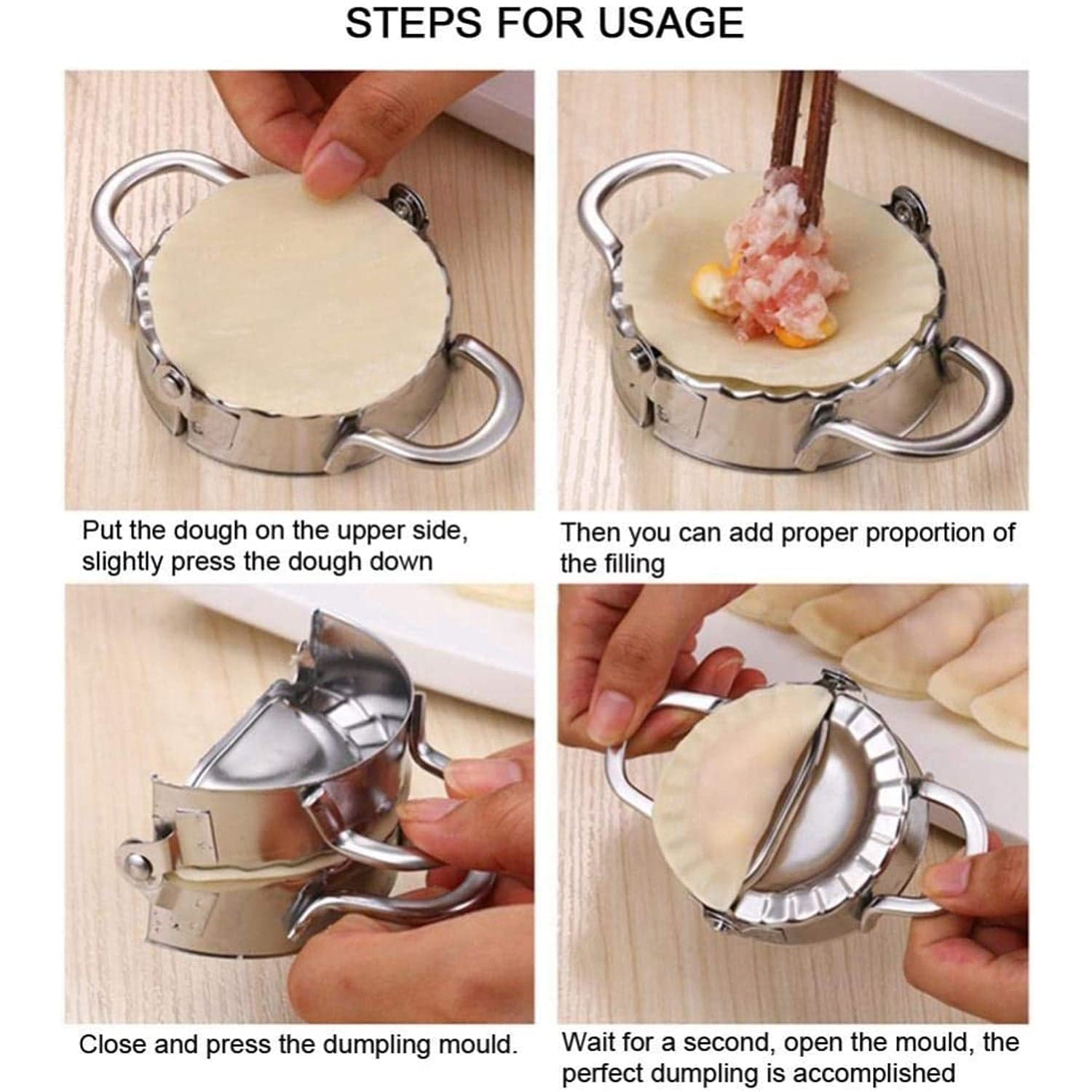 Stainless Steel Dumpling Maker, Dough Cutter Pie Mold Tool. thumbnail 7