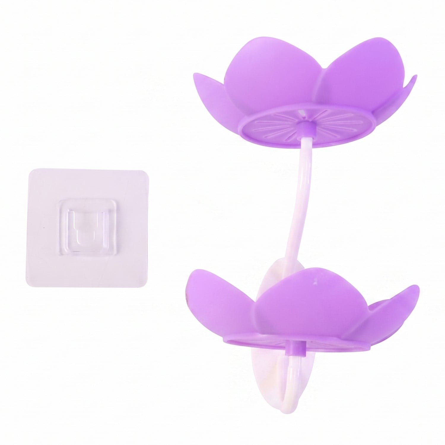 Flower Shape Double Layer Soap Dish the Wall Mount No Drilling thumbnail 5