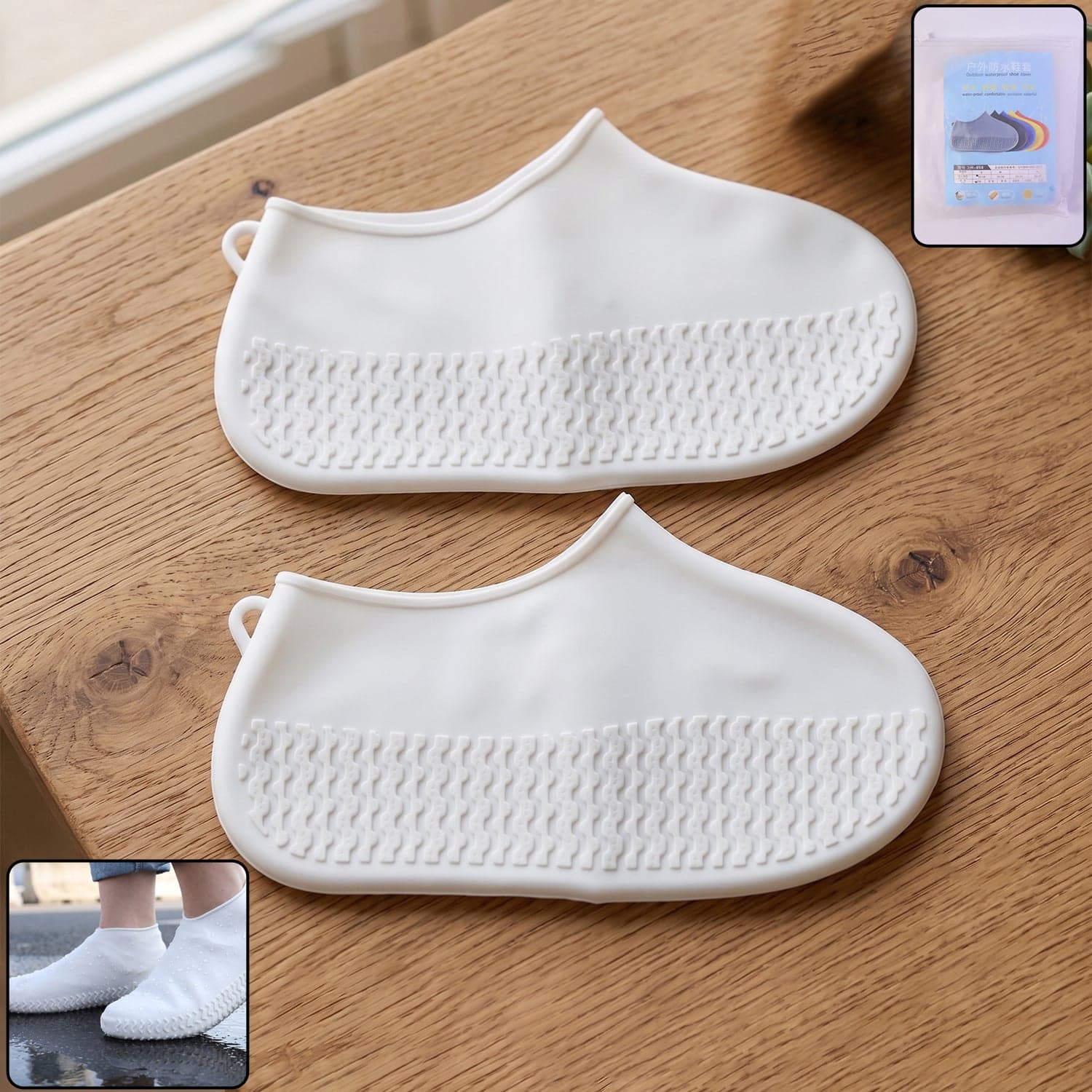 Reusable Waterproof Silicone Rain Shoe Cover the Non Slip & Foldable thumbnail 2