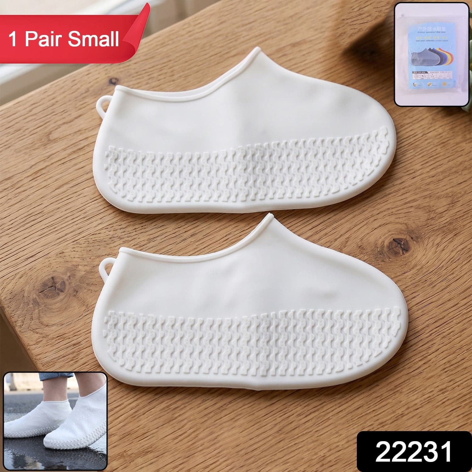 Reusable Waterproof Silicone Rain Shoe Cover the Non Slip & Foldable thumbnail 4