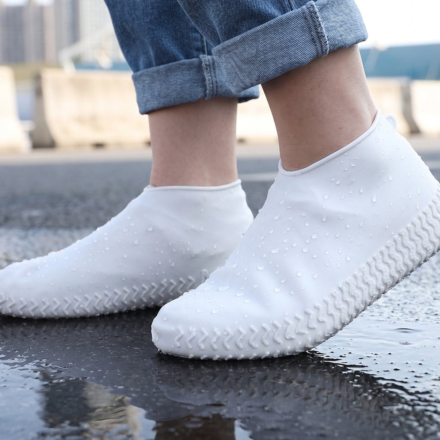 Reusable Waterproof Silicone Rain Shoe Cover the Non Slip & Foldable thumbnail 15