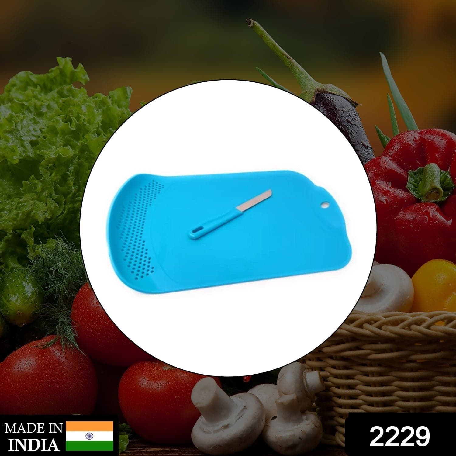Chop & Drain Vegetables Fruits Chopping Board Sleek Knife thumbnail 2
