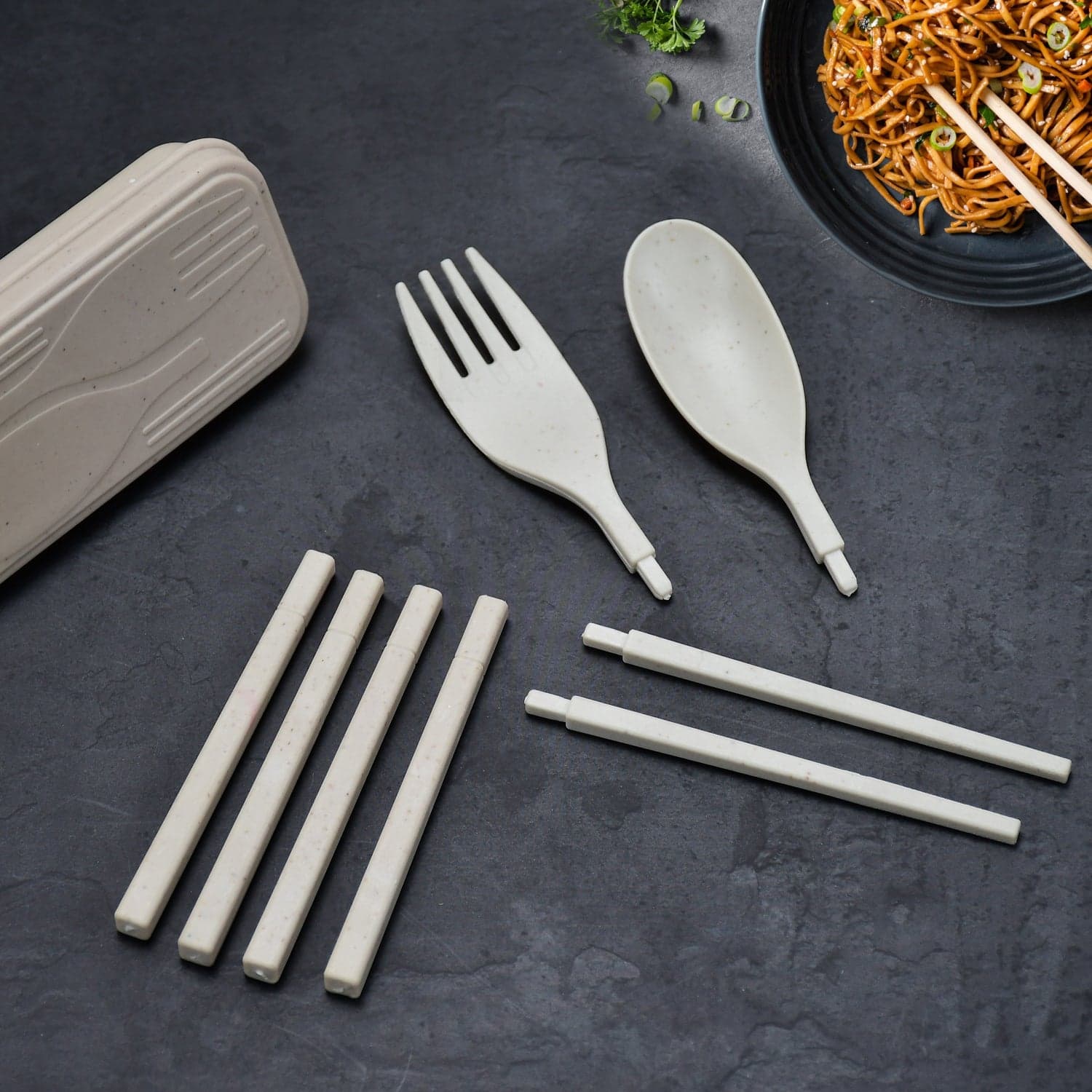 Spoon Fork Chopsticks Set Dinnerware 3PCS / Set Lunch Tableware Detachable Cutlery Portable Travel Kitchen Accessories thumbnail 1