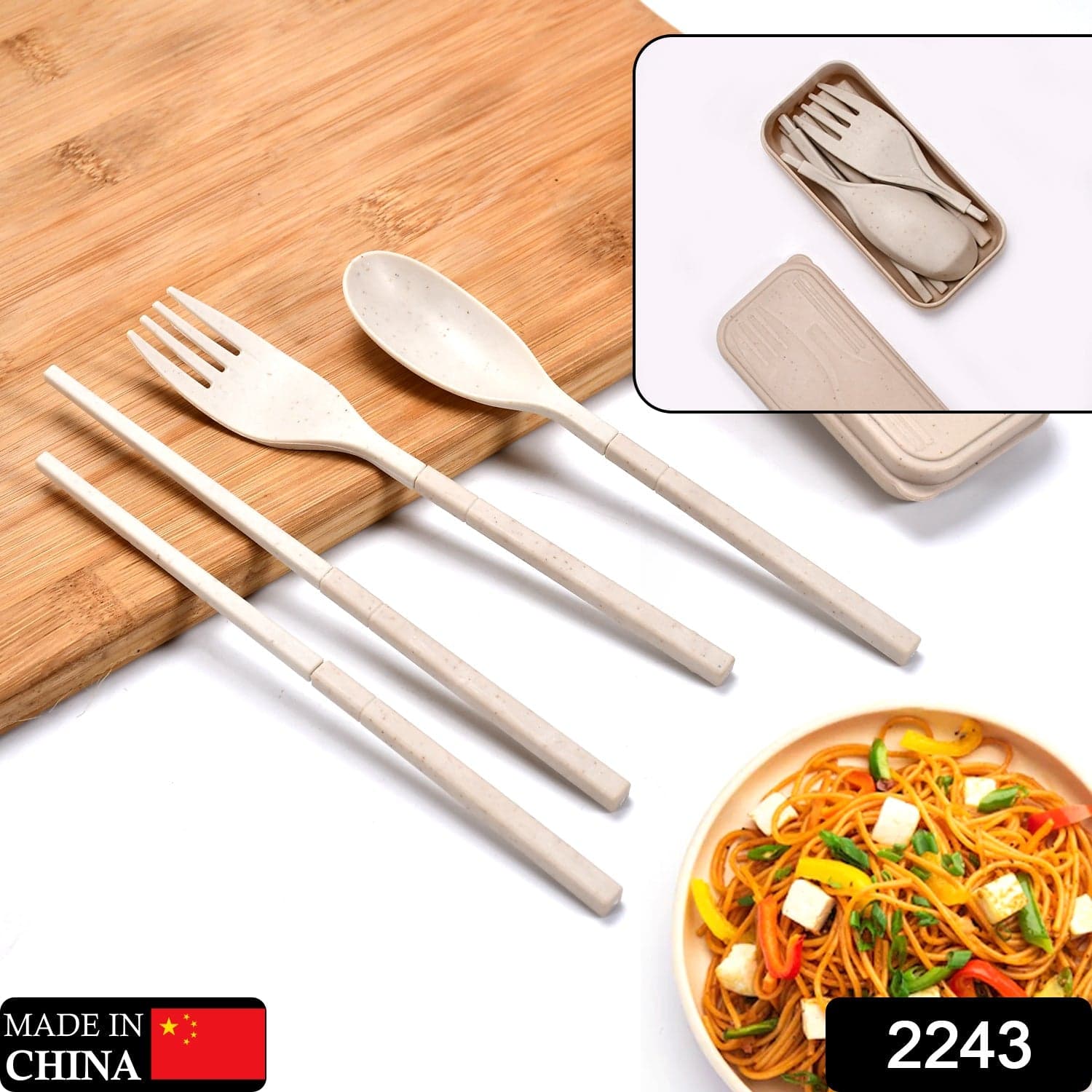 Spoon Fork Chopsticks Set Dinnerware 3PCS / Set Lunch Tableware Detachable Cutlery Portable Travel Kitchen Accessories thumbnail 2