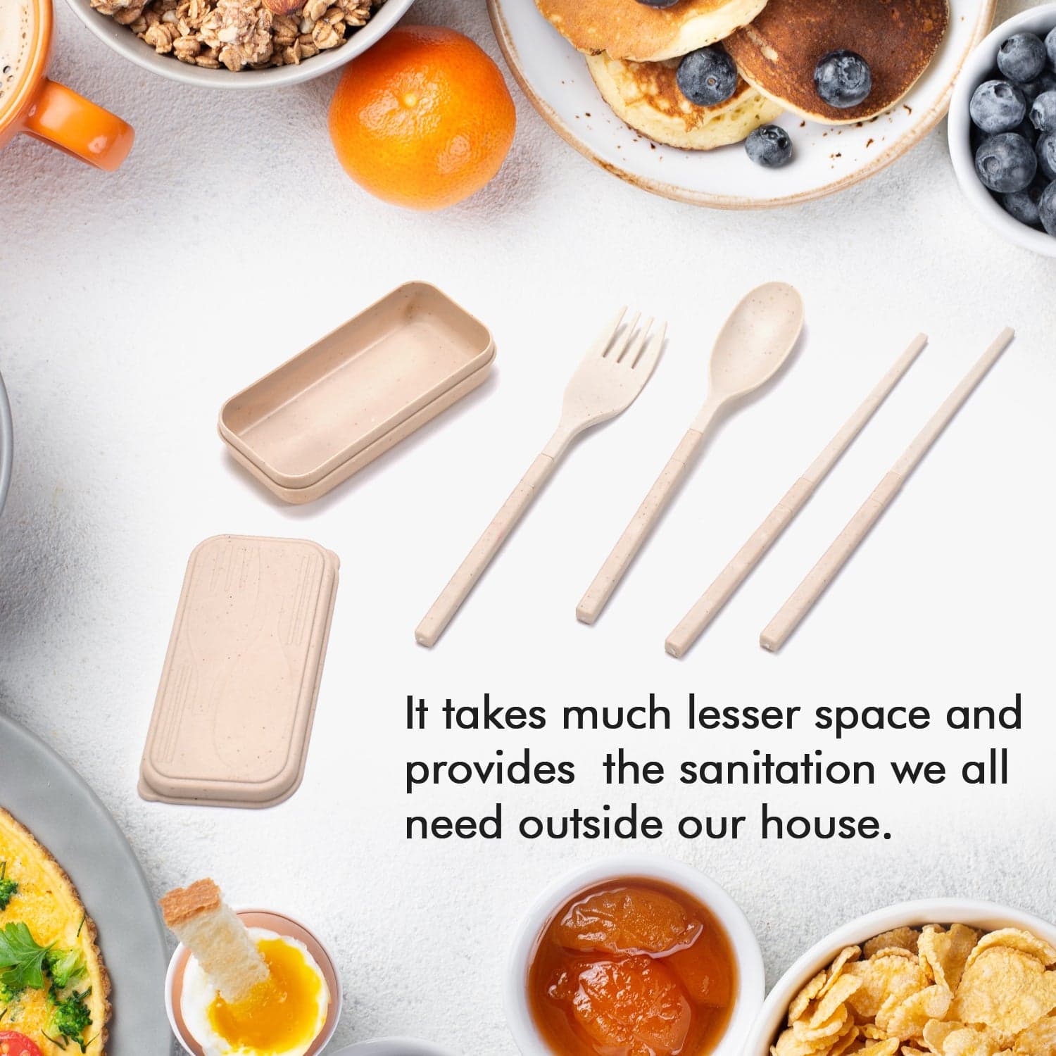 Spoon Fork Chopsticks Set Dinnerware 3PCS / Set Lunch Tableware Detachable Cutlery Portable Travel Kitchen Accessories thumbnail 5