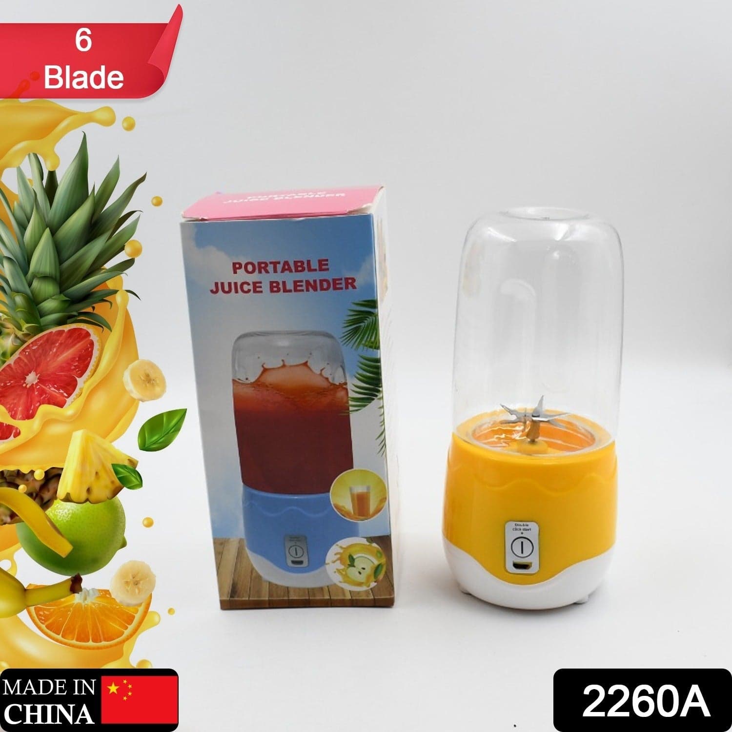 Portable Electric Usb Juice Maker 6 Blade Blender Grinder Mixer Personal Size thumbnail 2